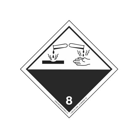 Transport Pictogram 2" Label - Class 8 Corrosive